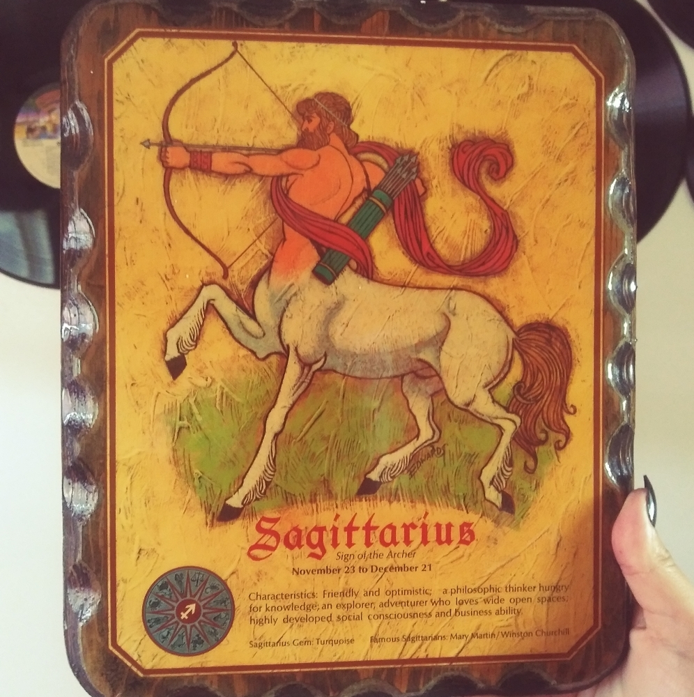 Vintage Sagittarius zodiac wall art